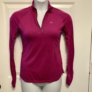 Merino Blend by Paradox 1/4 Zip Base Layer Top Pink Sz S (4/6) Women's